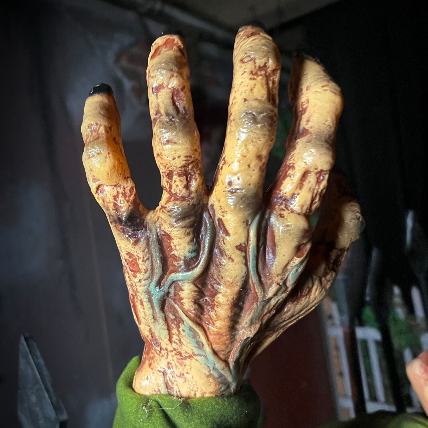 4.4 ft Voice-Sensor Impaled Zombie Halloween Animatronic, HHIMPZOMB-1FLSA