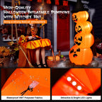 Costway 6.8FT Halloween Inflatable Pumpkin Combo Blow up Pumpkins w/ Witchs Hat