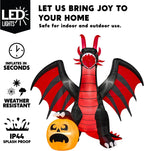8 ft Halloween Inflatable Fire Dragon with Pumpkin,Animated Moving Mouth & Internal LED Lights,Blow Up Yard Decor Outdoor Lawn Garden Indoor Porch Patio Spooky Halloween Decoration