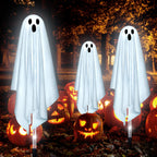 Halloween Decorations Outdoor, 6 pack Light up Spooky Ghosts with 8 Modes LED Light - Scary Standing Ghosts Decor for Front Door Porch Yard Home Party