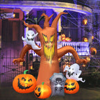 Coolmade 8ft Halloween Inflatables Decorations Inflatable Dead Tree Outdoor Decorations with LED Lights Built-in Blow Up Yard Decoration Pumpkin Ghost for Halloween Outdoor