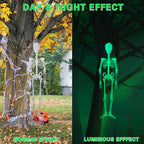 Deago 4 Pack Halloween Hanging Luminous Skeleton Decorations 5 Ft Full Body Glow-in-The-Dark Poseable Skeleton for Outdoor Yard Garden Hanging Halloween Props