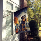 Halloween Airedale Terrier Dog House Flag 28x40IN Double-Sided Polyester Decorative Sleeve Pole Flag for Outdoor Home Garden