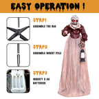 5FT Halloween Animatronics Life Size Witch Scary Prop, Motion Activated Outdoor Decoration for Haunted House Party Lawn Patio Yard Decor