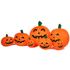 Gymax 7.5ft Inflatable Halloween Pumpkins Set 7 Pumpkins Patch w/ Energy-saving LED & Adapter