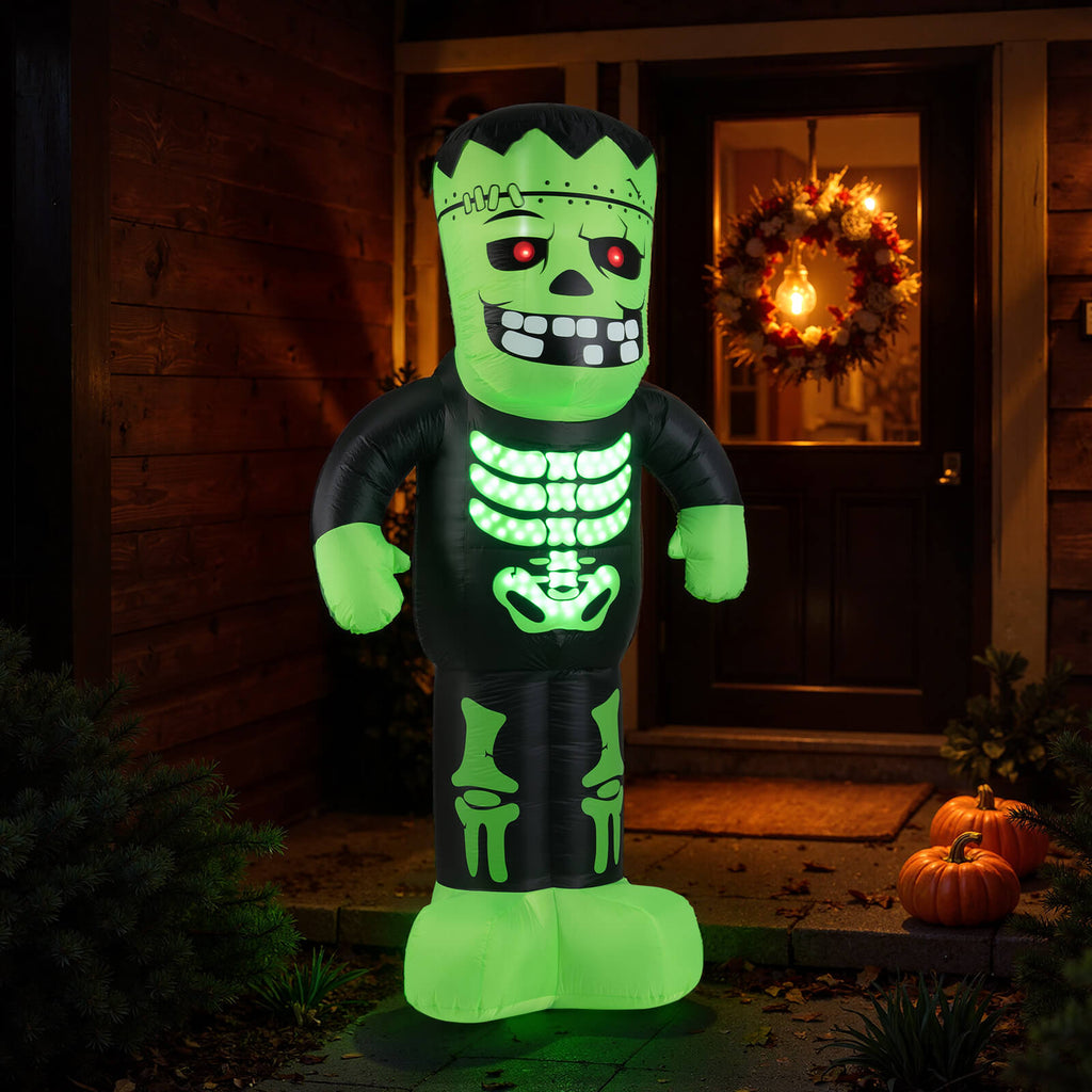 Costway 8.4 Ft Tall Halloween Inflatable Decoration LED-lit Inflatable Green Zombie