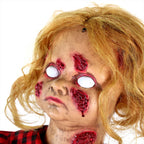 3.2 ft Voice & Sound-Sensor Rocking Horse Girl Halloween Animatronic, HHRCKHRSGRL-1FLSA