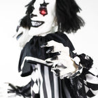 Lifesize 5.5 ft Animatronic Two-Headed Clown with Lights and Sound, Indoor/Outdoor Halloween Decoration, HHCLOWN-37FLSA
