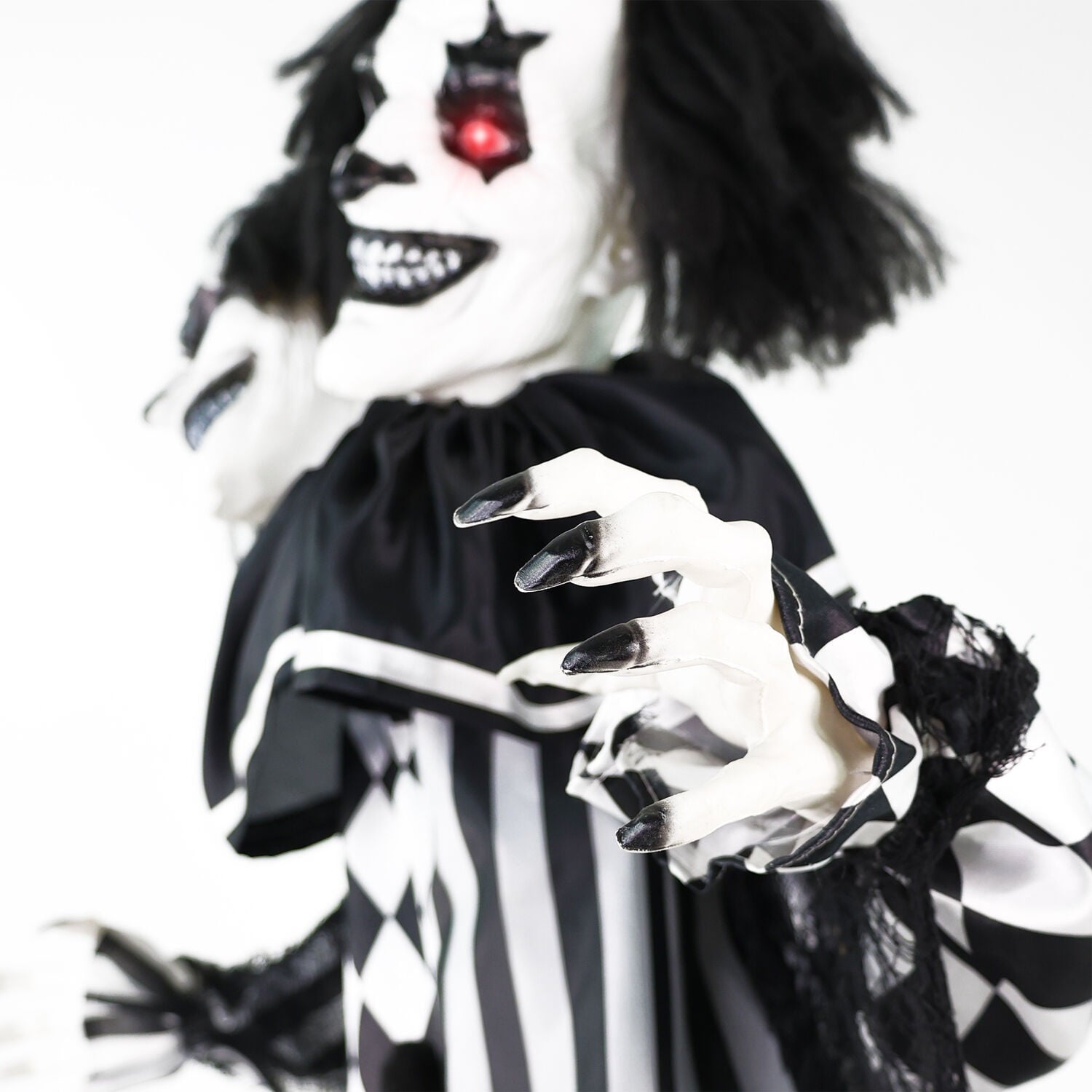 Lifesize 5.5 ft Animatronic Two-Headed Clown with Lights and Sound, Indoor/Outdoor Halloween Decoration, HHCLOWN-37FLSA