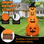 Costway 8FT Halloween Inflatable Stacked Pumpkins Blow-up Holiday Decoration w/ LED Lights