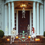 Deago 4 Pack Halloween Hanging Luminous Skeleton Decorations 5 Ft Full Body Glow-in-The-Dark Poseable Skeleton for Outdoor Yard Garden Hanging Halloween Props