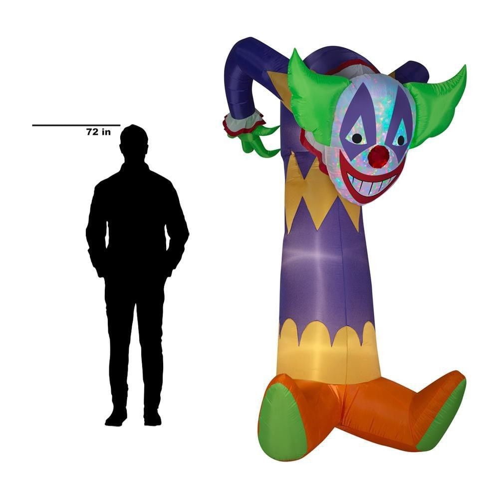 Kaleidoscope Clown Airblown Halloween Yard Inflatable, 7.5'