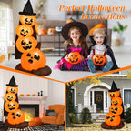 Costway 6.8FT Halloween Inflatable Pumpkin Combo Blow up Pumpkins w/ Witchs Hat