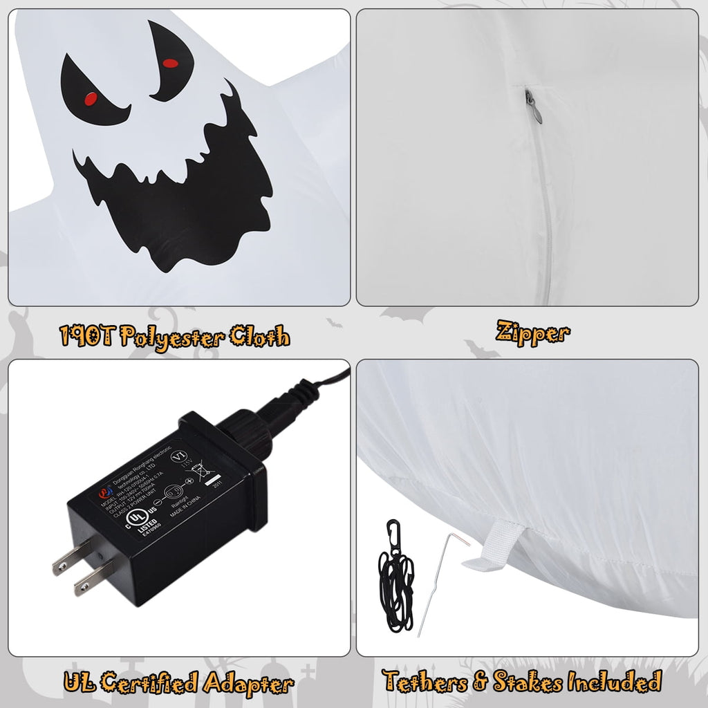 Topbuy Ghost Blow Up Halloween Outdoor Yard Inflatable, with LED Lights 12'