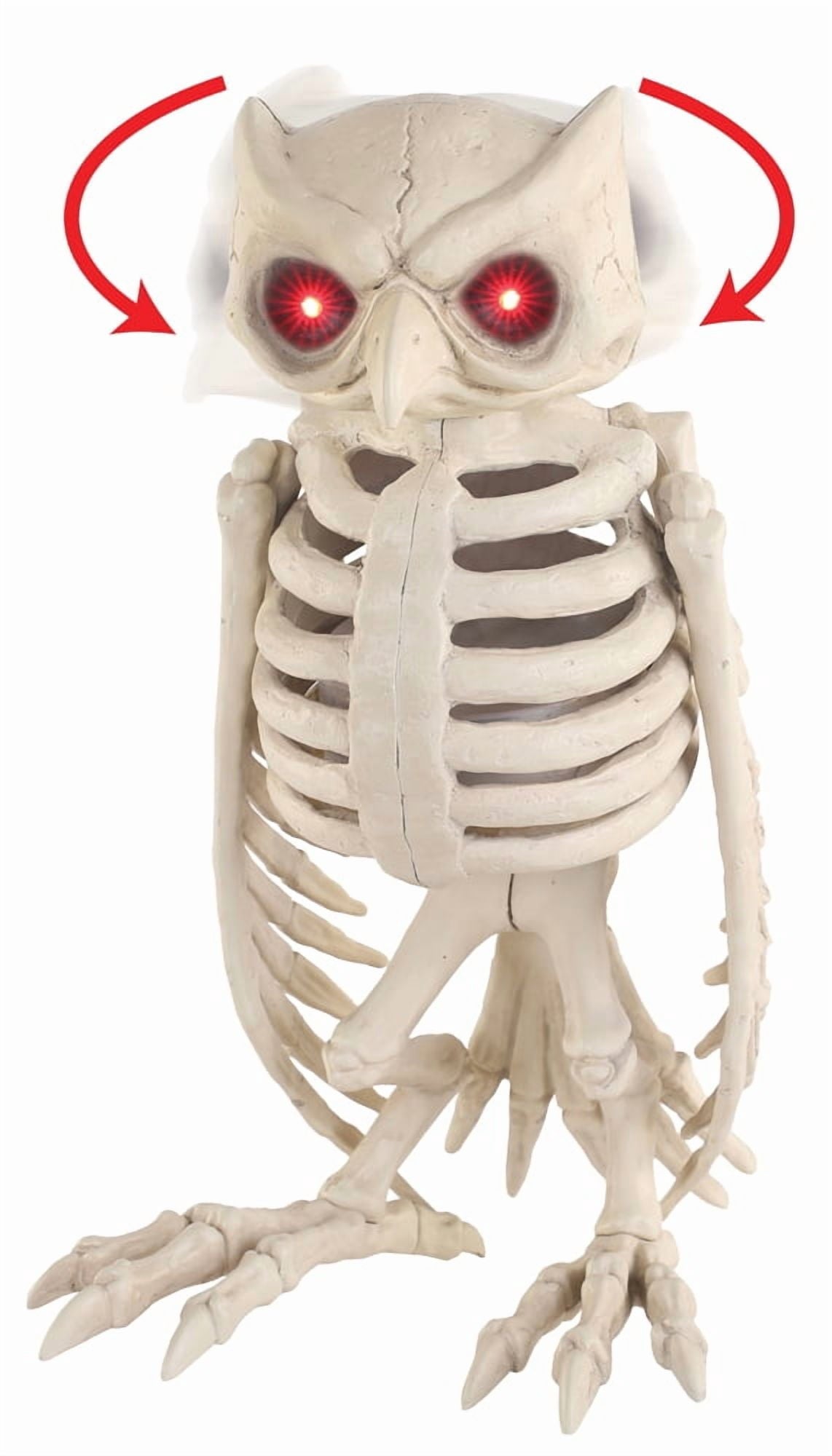 14" Animated Owl Skeleton Halloween Decoration