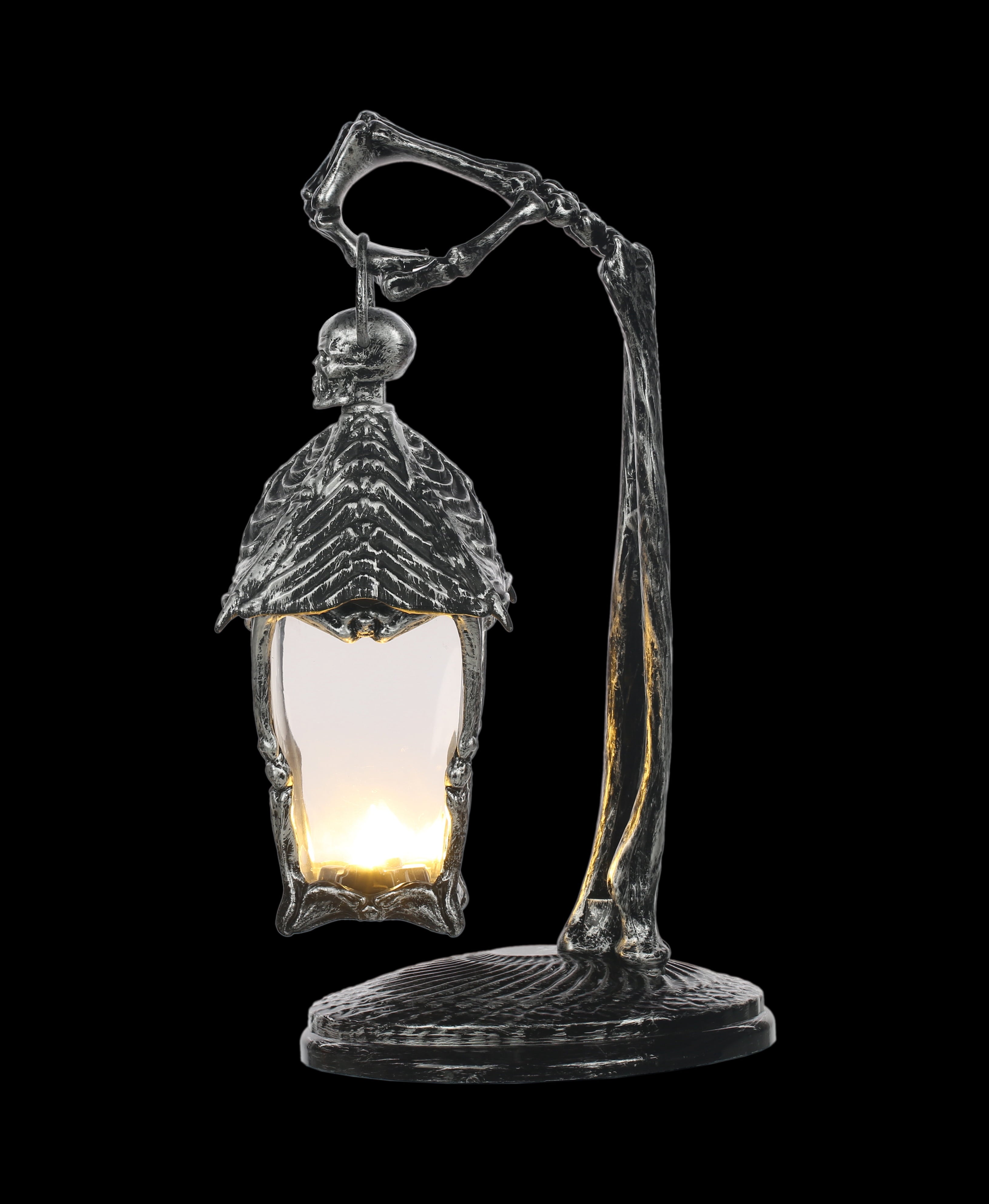 Halloween Light Up Skeleton Lantern Tabletop or Hanging Wall Decoration
