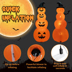 Costway 8FT Halloween Inflatable Stacked Pumpkins Blow-up Holiday Decoration w/ LED Lights