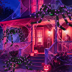 Halloween Spider Decorations Set, 5FT and 2 Pack 4FT Lighted Giant Spider Decorations for Halloween Party Indoor Outdoor Yard Home Decor