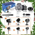 Outdoor high brightness snowflake projection light, holiday decoration ambient light, Christmas Halloween laser light, light show, waterproof function, indoor home, Christmas, wedding Mother's Day