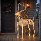 LED Illuminated Deer Skeleton, 60-inch, Halloween Decoration