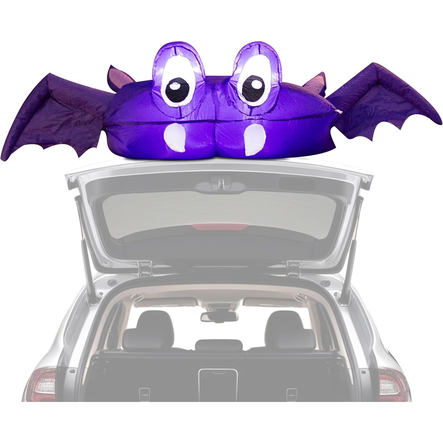 Zone Tech 6 FT Inflatable Bat Car Trunk Decor with Built-in LEDs, Blow Up Decoration for Halloween (1-Pack)