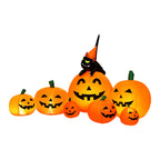 Gymax Inflatable Pumpkin Combo Halloween Decoration 7.5ft Length w/ LED Lights