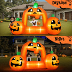 (2 pack) 8.5FT Halloween Inflatable,Pumpkin Photo with Lights for Party Yard Decorations