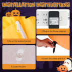 8FT Halloween Inflatable Pumpkin Ghost Scene, Waterproof Polyester, Quick Inflation with Stakes/Ropes for Yard/Garden/Indoor