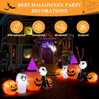 8ft Halloween Inflatable Pumpkins Outdoor Decor with Black Cat and Spectre,Built-in LED Lights,for Halloween Party,Yard,Garden,Lawn