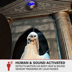 6.7 ft. Motion-Triggered Mausoleum Halloween Animatronic by Tekky, HHMAUSOLEUM-1FLSA