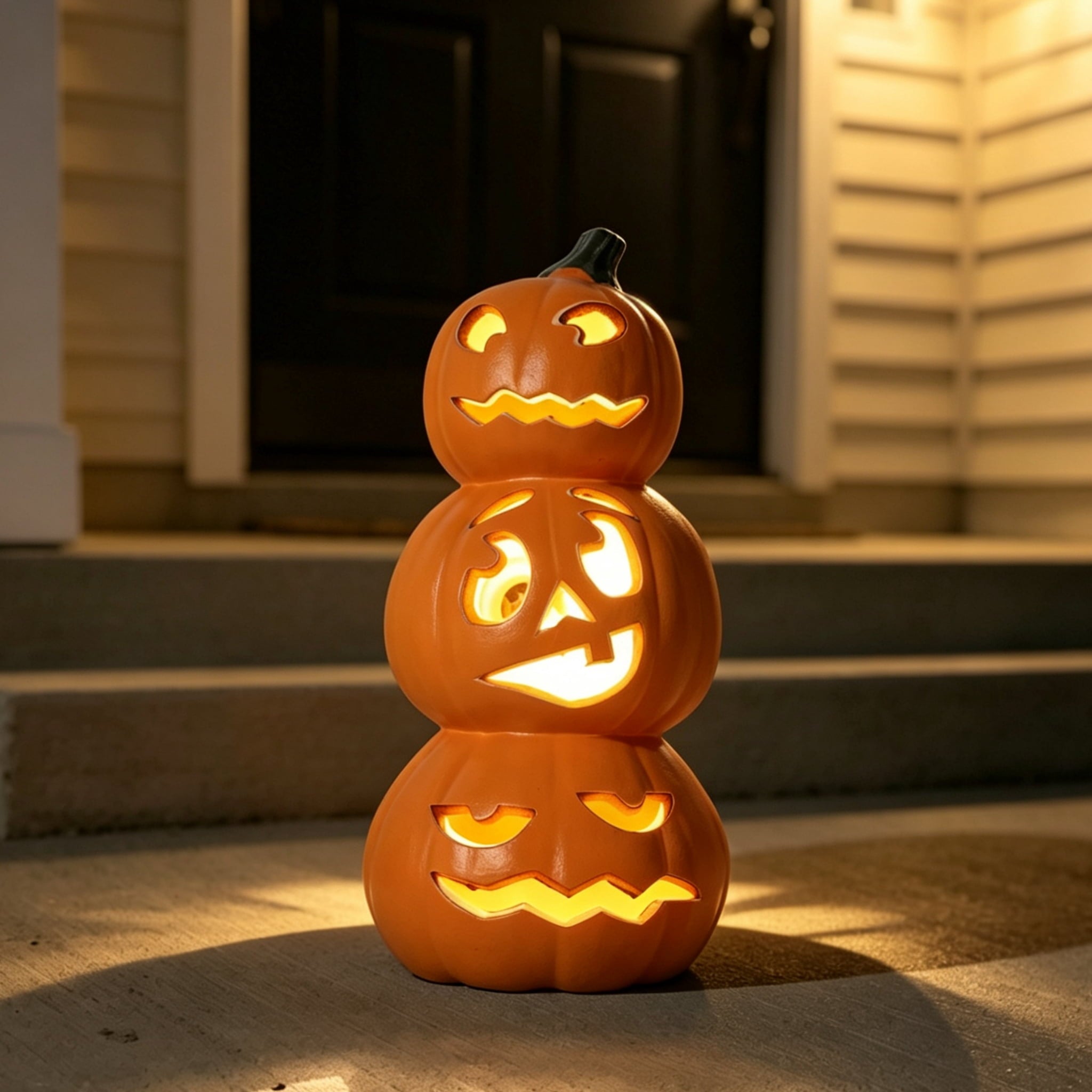 15 Inch Large LED Jack O Lantern - Perfect For Garden, Patio & Front Door Halloween Decor